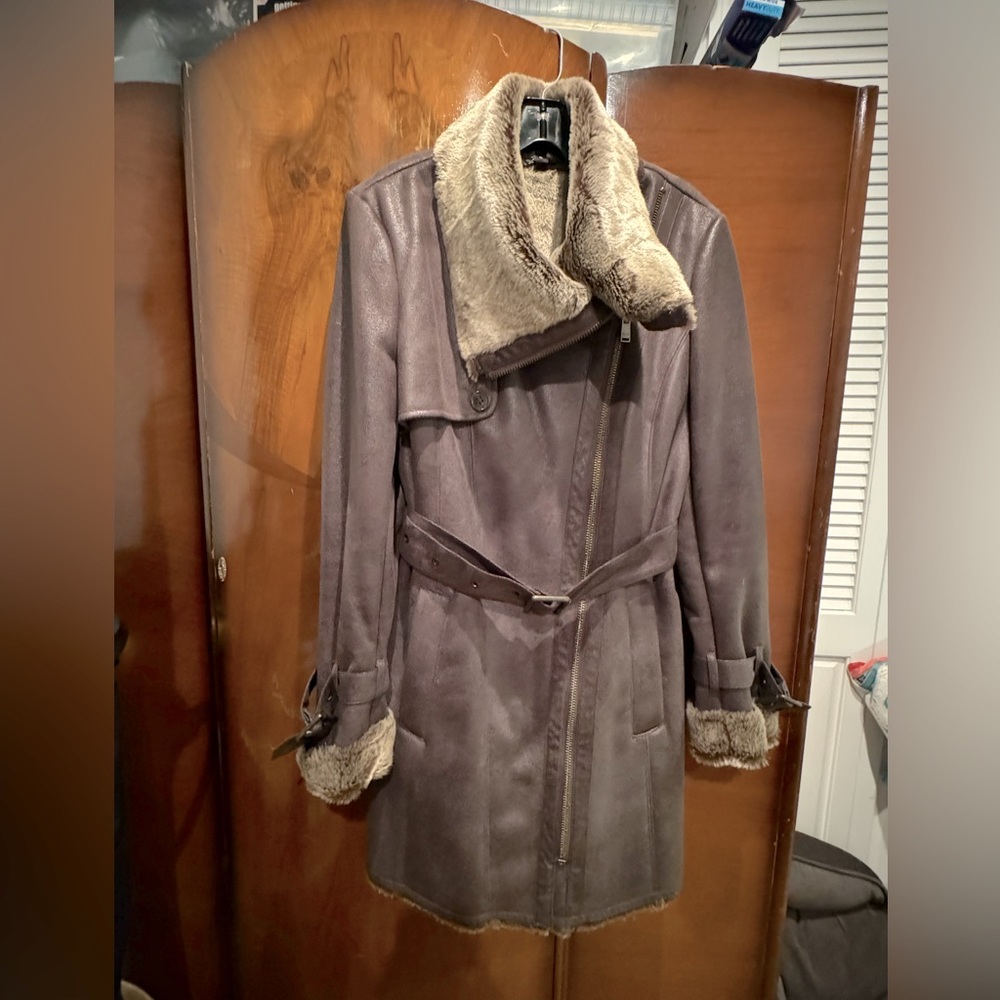 Chocolate brown Marc New York Andrew Marc faux shearling coat (size Medium)